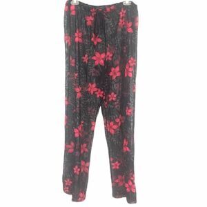 Carol Wior Floral Sheer Swimsuit coverup Pants Size L/XL